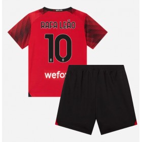 Otroški Nogometni dresi AC Milan Rafael Leao #10 Domači 2023-24 Kratek Rokav (+ Kratke hlače)